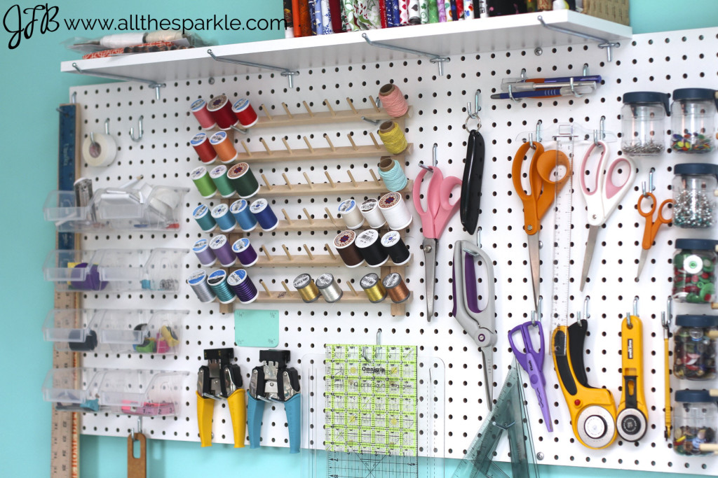 Craft room pegboard www.allthesparkle.com