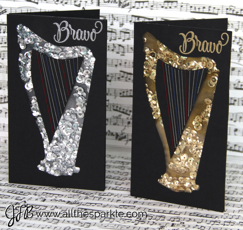 harp shaker card www.allthesparkle.com