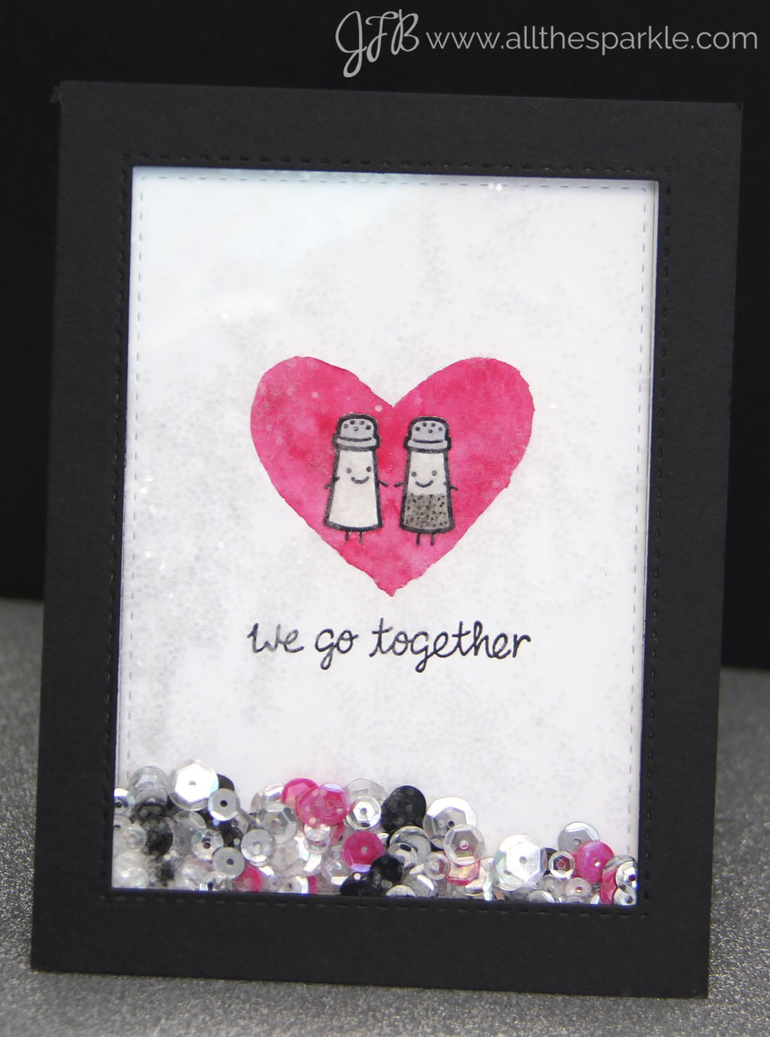 Valentine's Day shaker card www.allthesparkle.com