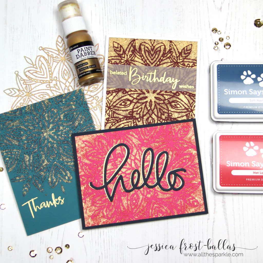 Faux Gold Leaf Stenciling by Jessica Frost-Ballas for Simon Says Stamp