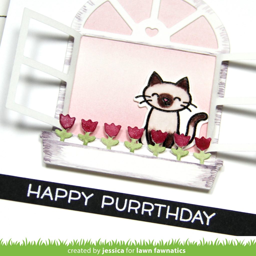 Happy Purrthday by Jessica Frost-Ballas for Lawn Fawnatics