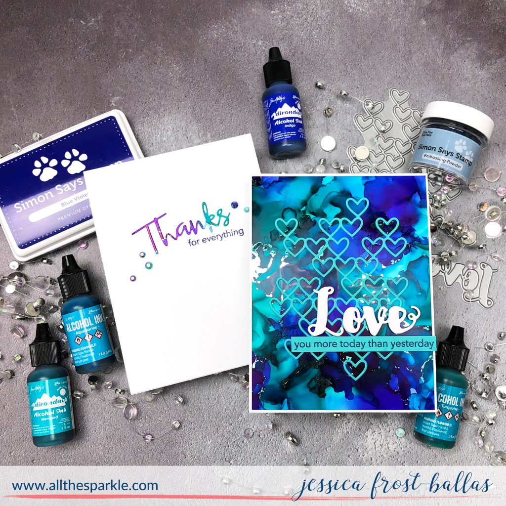 Adding Foil Accents to Alcohol Inked Backgrounds by Jessica Frost-Ballas for Simon Says Stamp