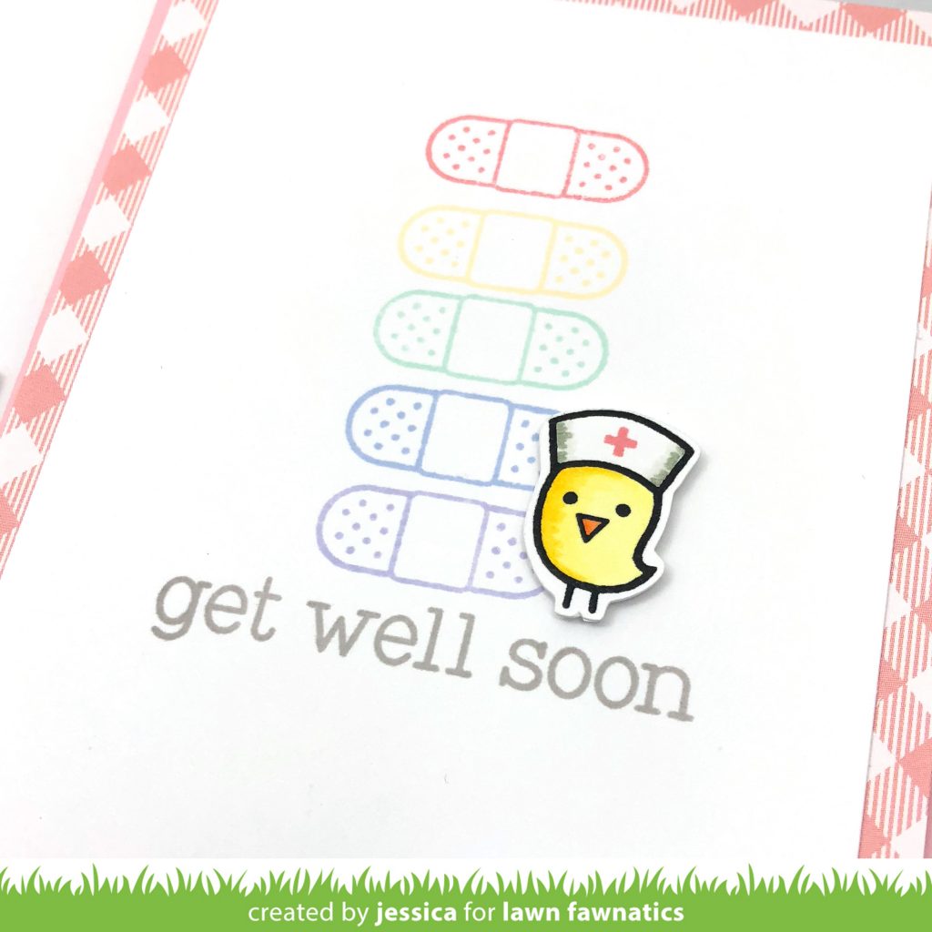 Get Well card set by Jessica Frost-Ballas for Lawn Fawnatics