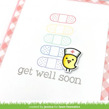 Get Well card set by Jessica Frost-Ballas for Lawn Fawnatics