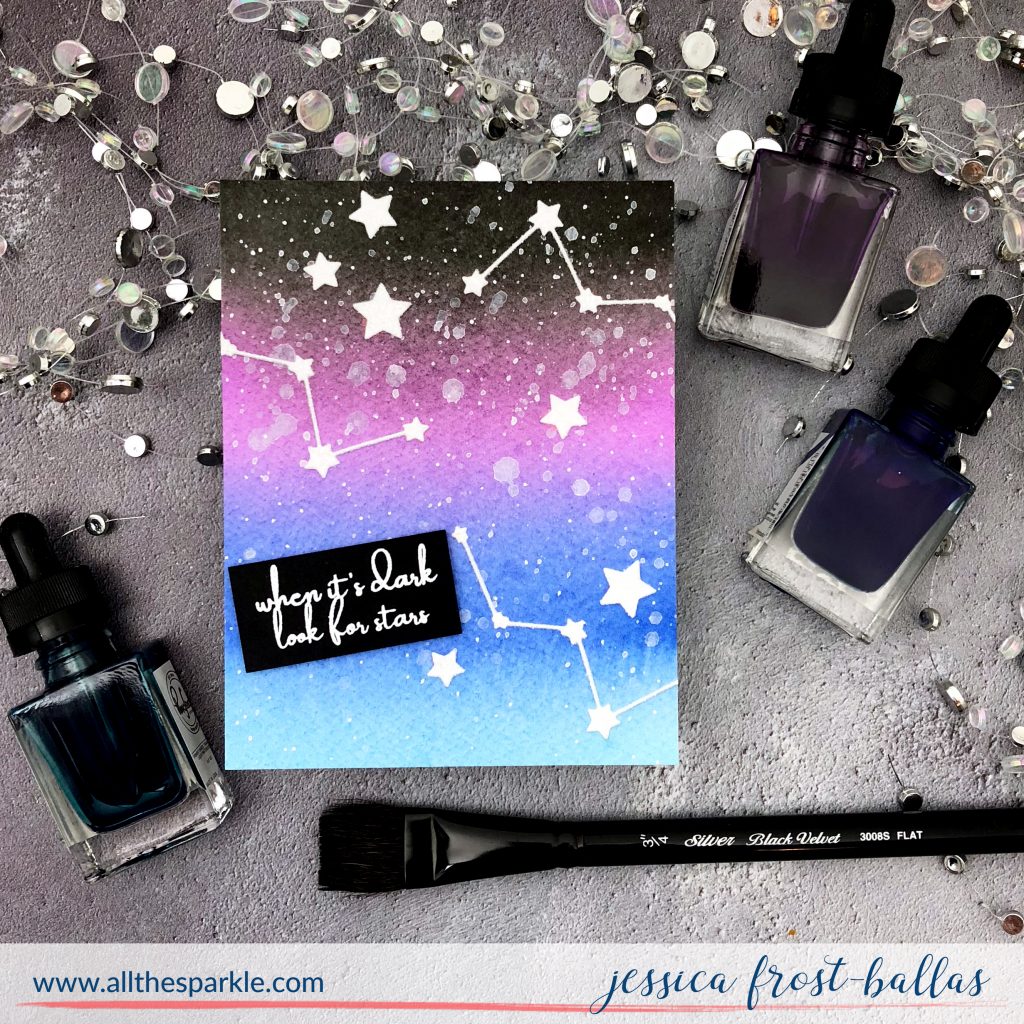 When It's Dark Look for Stars by Jessica Frost-Ballas for Pinkfresh Studio