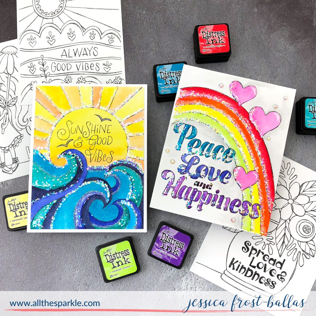 Good Vibes Watercolor Cards by Jessica Frost-Ballas for Simon Says Stamp