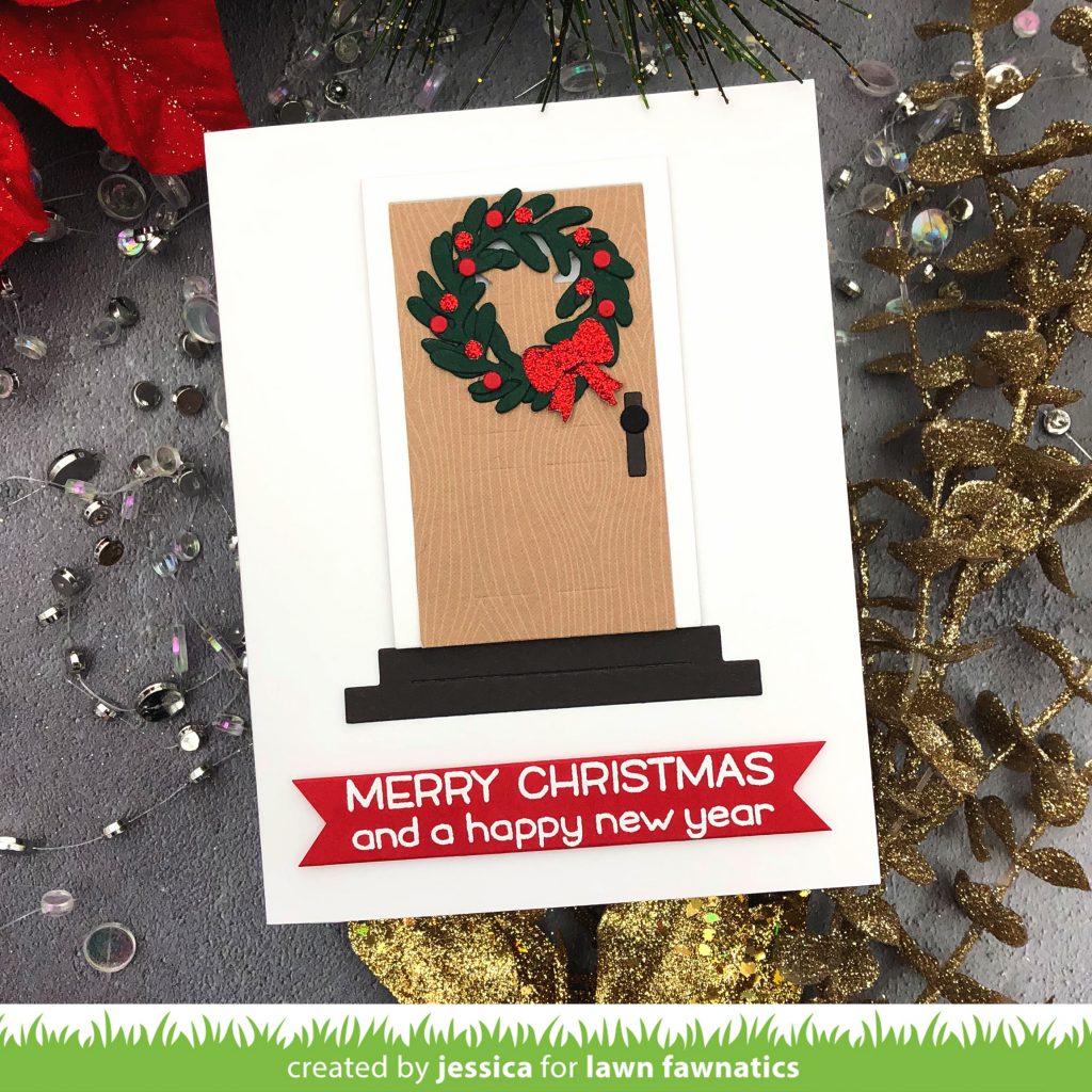 Merry Christmas Lawn Fawn Light Up Shadow Box Card by Jessica Frost-Ballas for Lawn Fawnatics