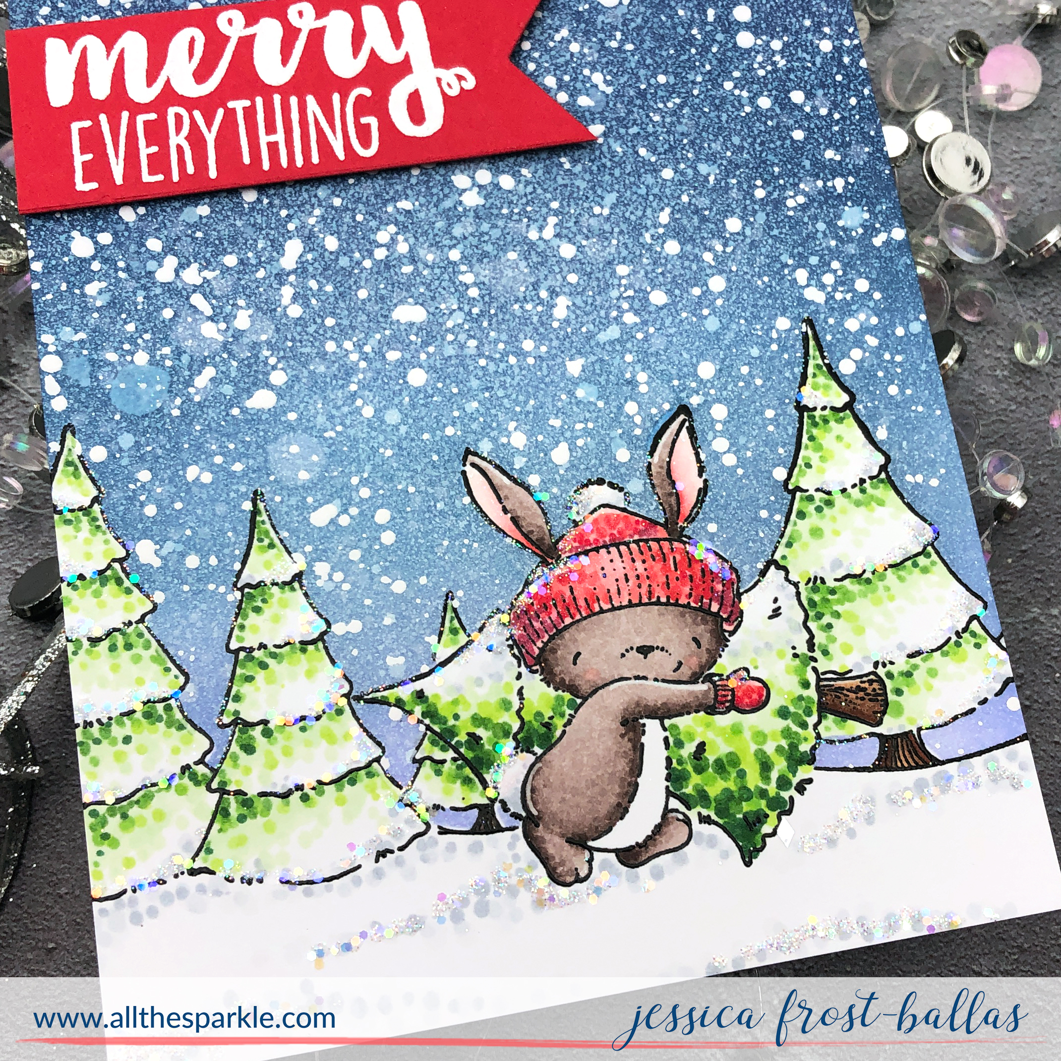 Merry Christmas by Jessica Frost-Ballas for Purple Onion Designs
