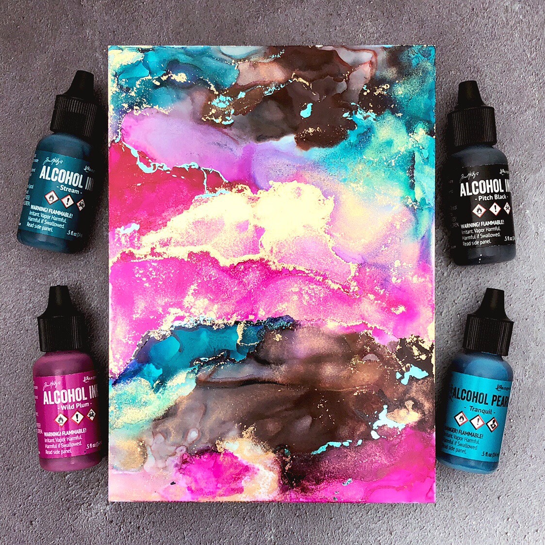 Alcohol Ink Explorations all the sparkle