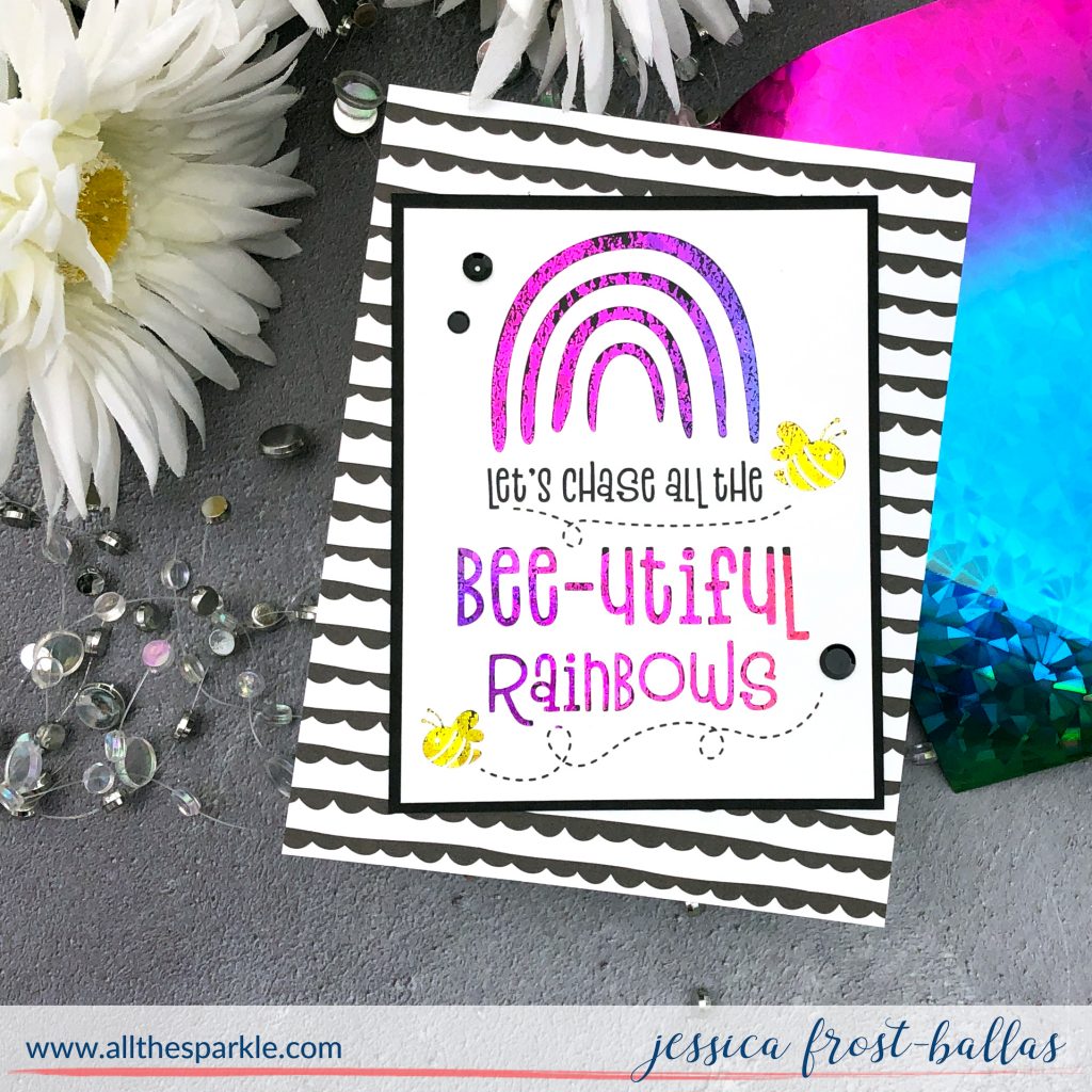 Rainbow Foiled Card by Jessica Frost-Ballas for Simon Says Stamp