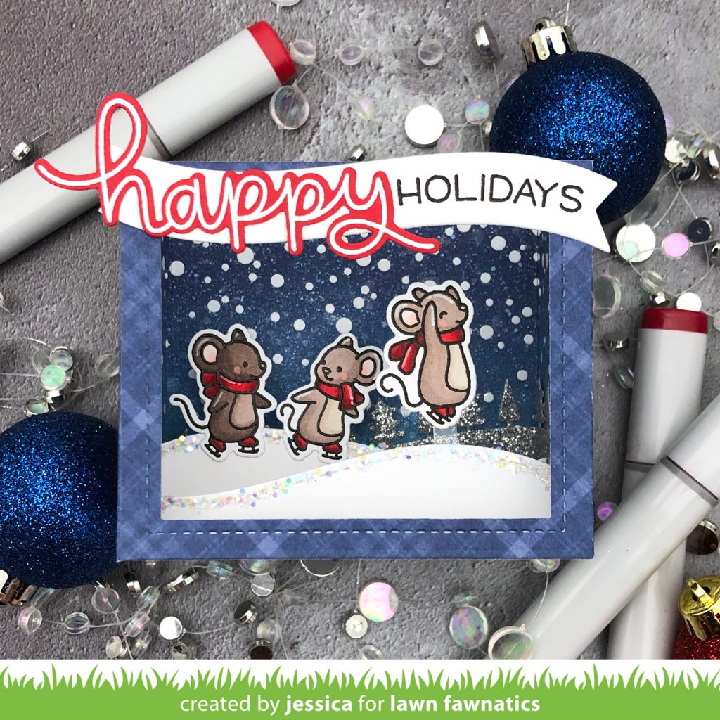 Happy Holidays by Jessica Frost-Ballas for Lawn Fawnatics