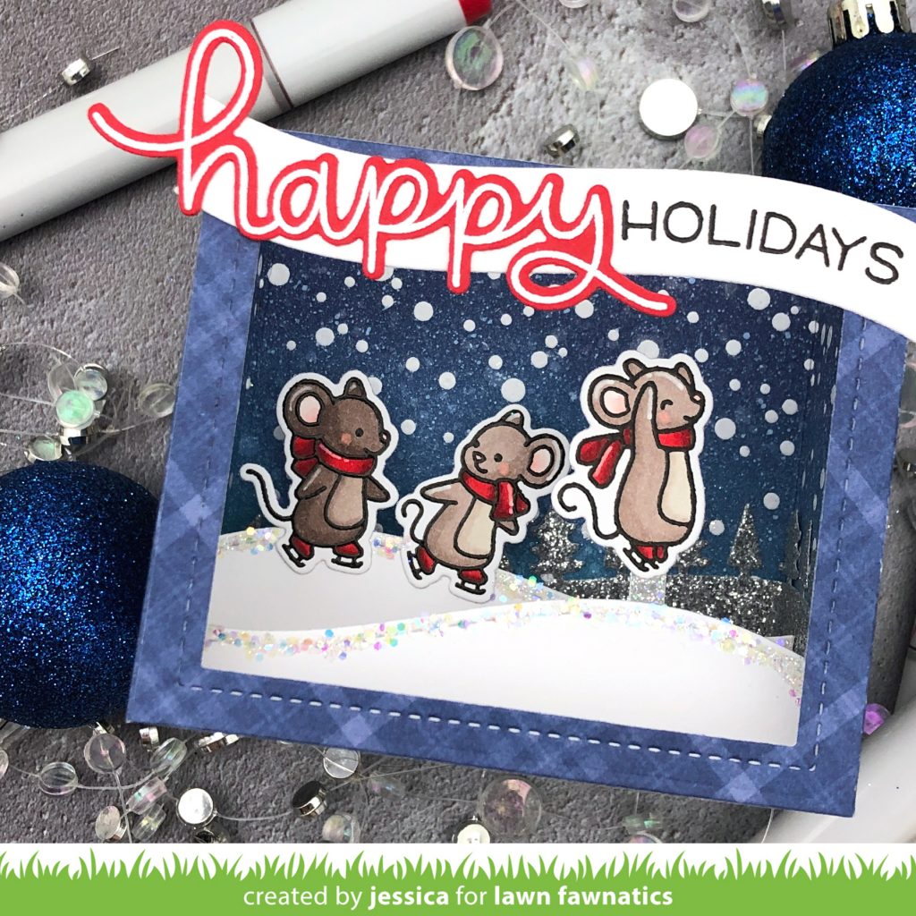 Happy Holidays by Jessica Frost-Ballas for Lawn Fawnatics