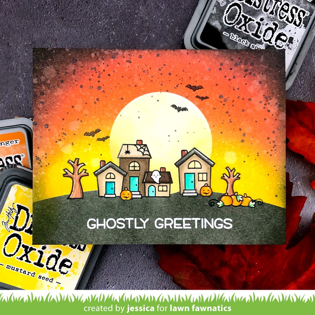 Ghostly Greetings by Jessica Frost-Ballas for Lawn Fawnatics