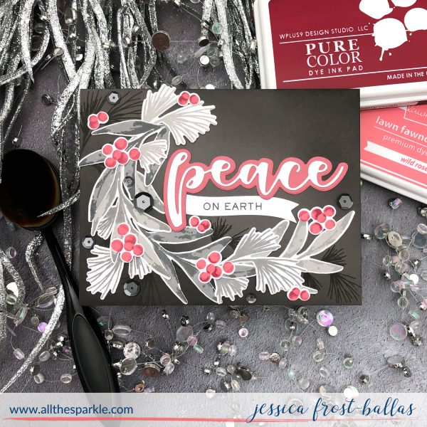 Peace on Earth by Jessica Frost-Ballas for WPlus9 with Winter Greenery