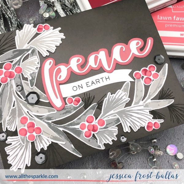 Peace on Earth by Jessica Frost-Ballas for WPlus9 with Winter Greenery