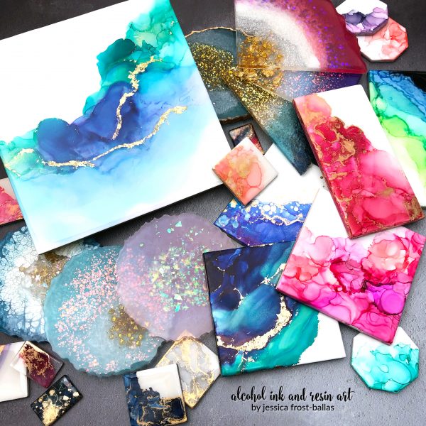 Alcohol Ink and Resin Art by Jessica Frost-Ballas