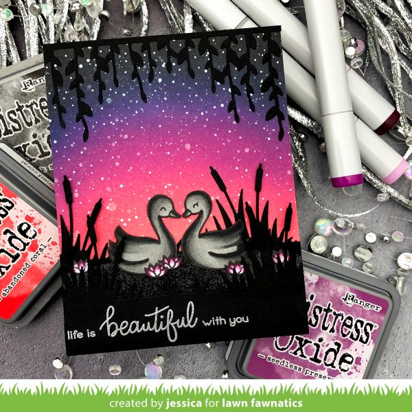 Swan Soiree by Jessica Frost-Ballas for Lawn Fawnatics