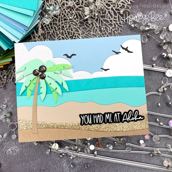 Beach Scene Coverplate Die by Jessica Frost-Ballas for Honey Bee Stamps