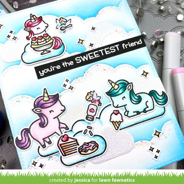 Unicorn Picnic by Jessica Frost-Ballas for Lawn Fawnatics