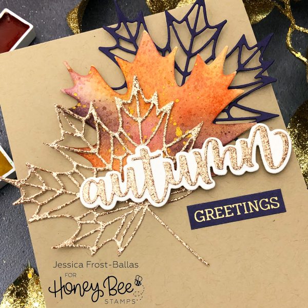 Lovely Layers Maple Leaf by Jessica Frost-Ballas for Honey Bee Stamps