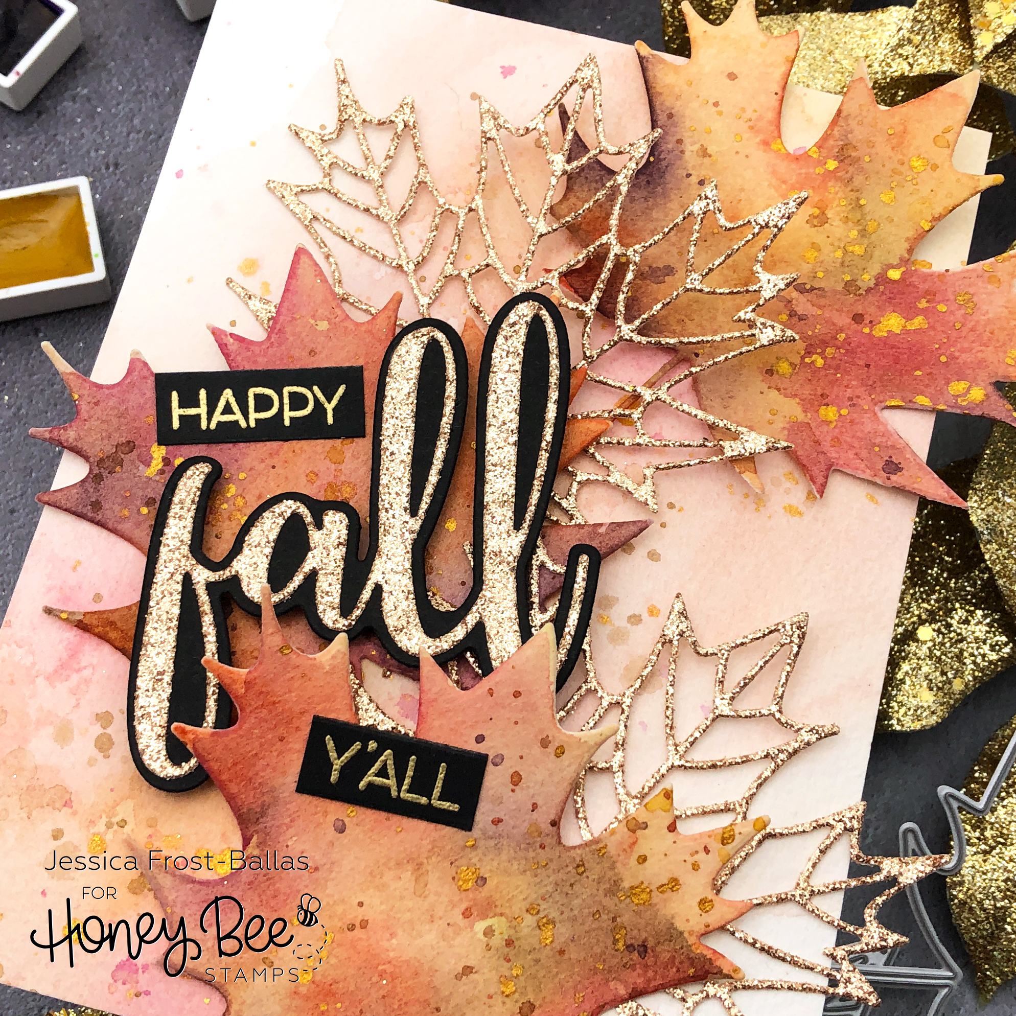 Lovely Layers Maple Leaf by Jessica Frost-Ballas for Honey Bee Stamps