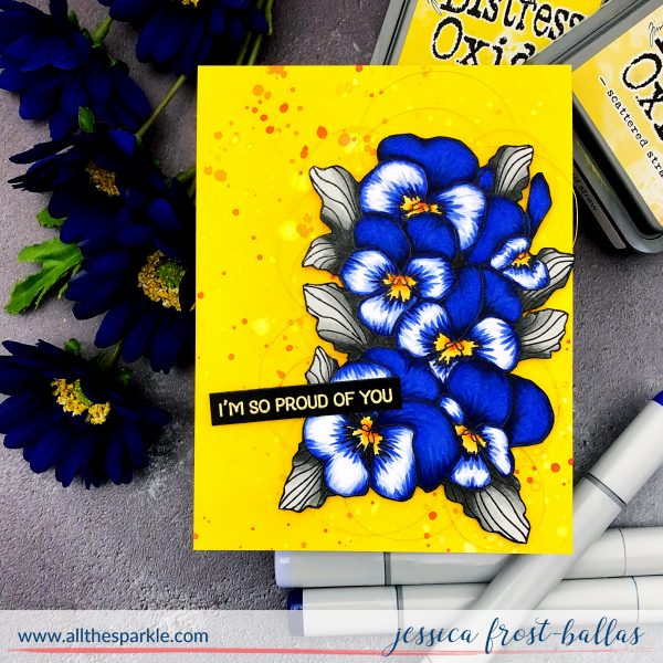 Pretty Pansies by Jessica Frost-Ballas for The Gray Muse Stamps