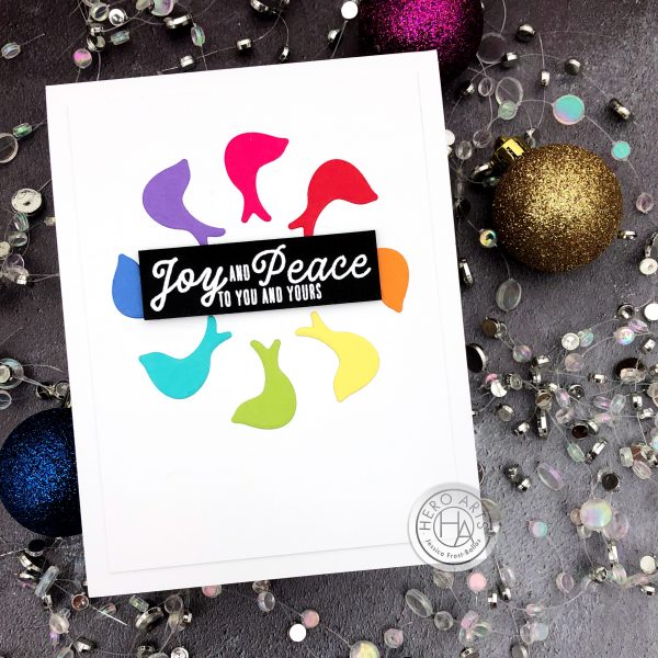 Rainbow Christmas Cards with Cardstock by Jessica Frost-Ballas for Hero Arts