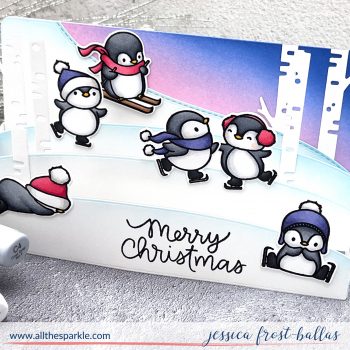 Penguins Go Skating by Jessica Frost-Ballas for Mama Elephant