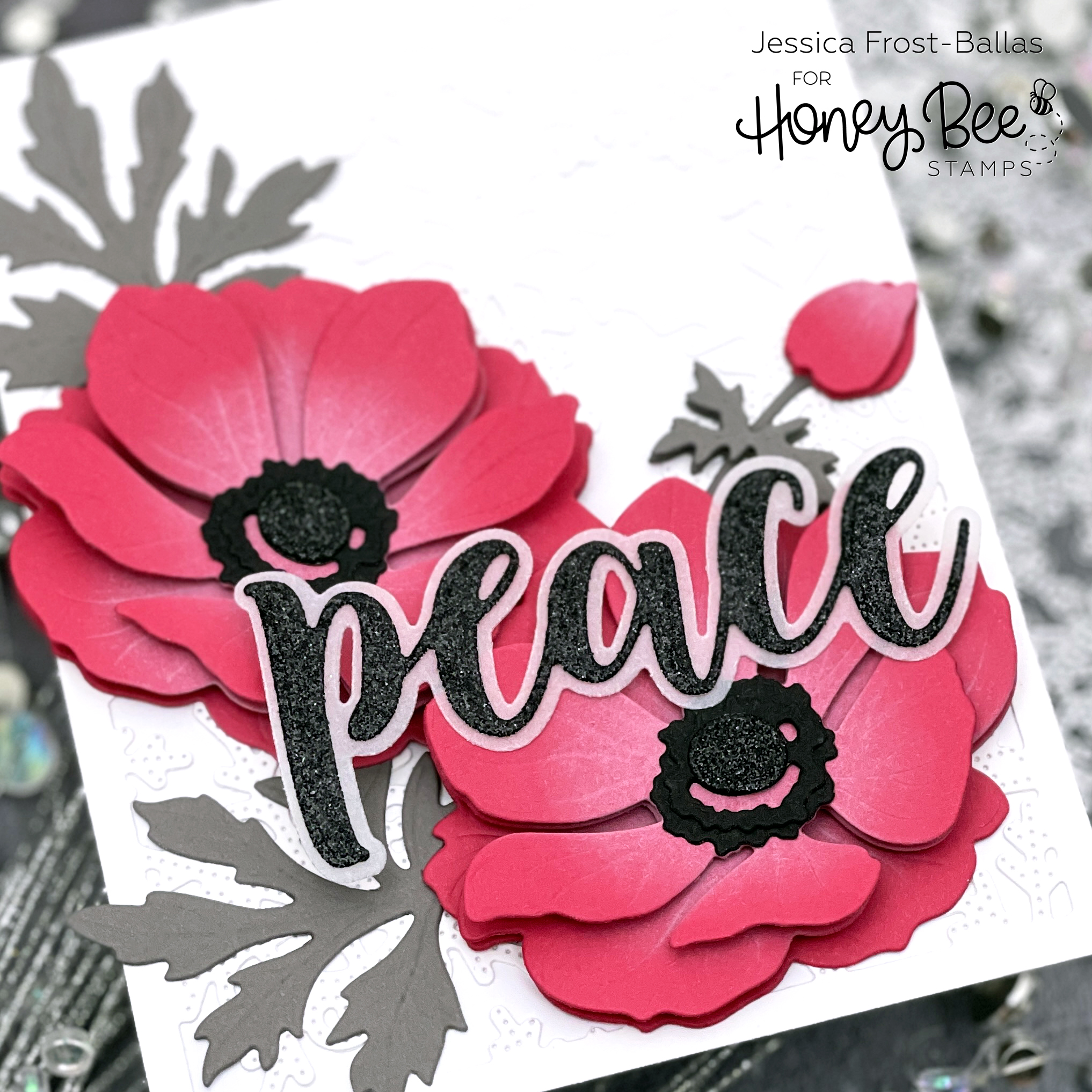 Lovely Layers Anemone by Jessica Frost-Ballas for Honey Bee Stamps
